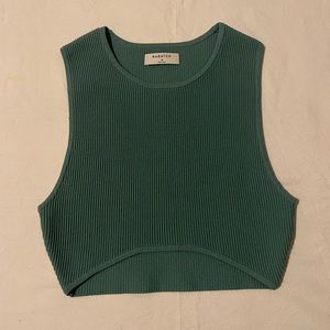 ARITZIA Babaton Blake sculpt knit crop top in teal